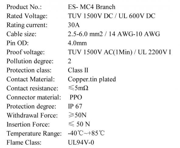 MC4 Konnektör 2li Bağlantı Aparatı y Branch - 3