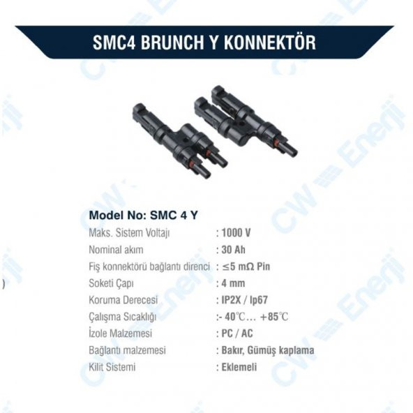 MC4 Konnektör 2li Bağlantı Aparatı y Branch - 4