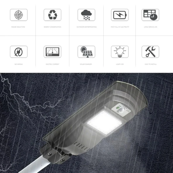 Cata CT-4690 30 W Güneş enerjili Solar Sokak Aydınlatma lambası - 4