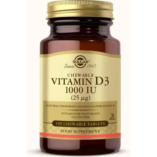 Solgar Vitamin D3 Cheaweble 1000 Iu 100 Tablet