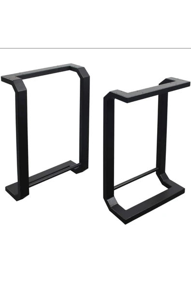 Metal Masa Ayağı - Geometrik Desenli / 1 Çift (2 Adet) / 55x18x70(h)cm