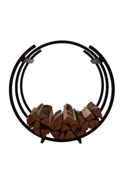 DEKOR Daire Şömine Soba Odunluk / Metal / Siyah / 50x30x55(h), AN0184 - 2