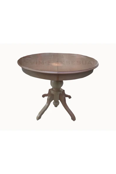 Evim-E Aksesuar Baba Ayaklı Yuvarlak Açılır Masa Naturel(VERNİKLİ) Renkli-tamamı Ahşap-mutfak&salon Masası - 2