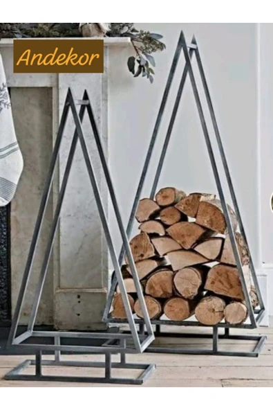 Şömine & Soba & Mangal Odunluk - Üçgen / 40x20x60(h)cm