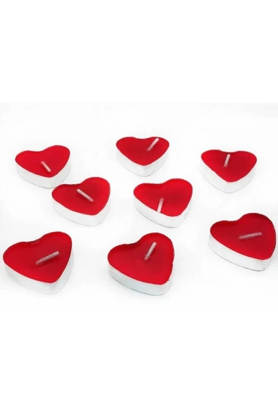 Kalp Desenli Tealight Mum / 1 Paket (50 Adet) !!!