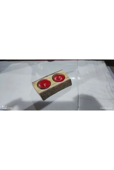 2 ’li Ahşap Mumluk + 2 Adet Tealight Mum !!! - 2