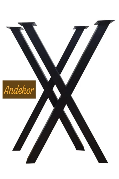 Metal Masa Ayağı - ’’ X ’’ Desenli / 1 Çift (2 Adet) / 58x6x69(h)