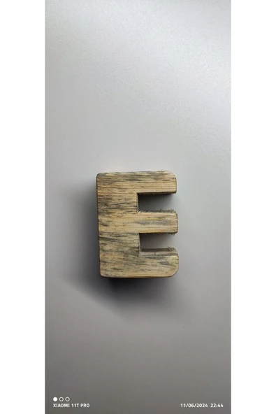 ’’ E ’’ Harfli Ahşap Mumluk + 1 Adet Tealight Mum !!! - 2