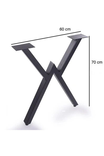DEKOR “WV” Metal Masa Ayağı / Siyah – 2 Parça - 5