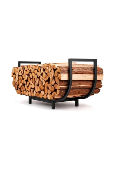 Kayık Şömine Soba Odunluk / Metal / Siyah / 100x40x47(h), AN0185