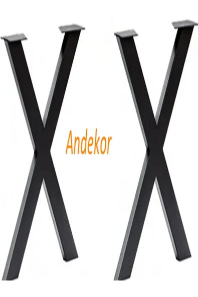 Metal Masa Ayağı - ’’ X ’’ Desenli / 1 Çift (2 Adet) / 60x6x70(h)