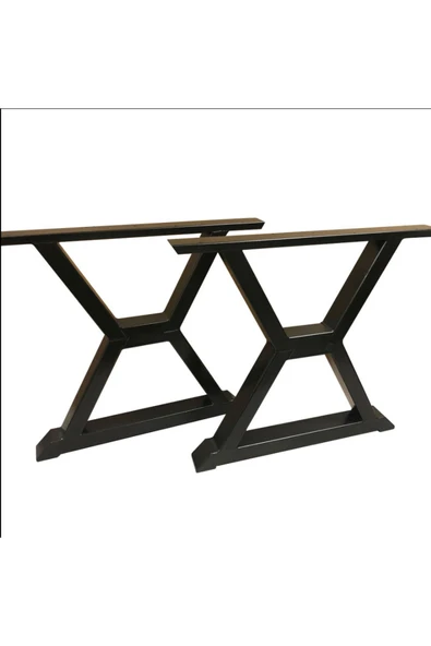 Metal Masa Ayağı - Geometrik Desenli / 1 Çift (2 Adet) / 60x6x70(h)cm