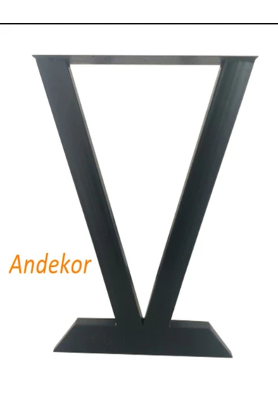Metal Masa Ayağı - ’’ V ’’ Desenli / 1 Çift (2 Adet) / 58x6x70(h)