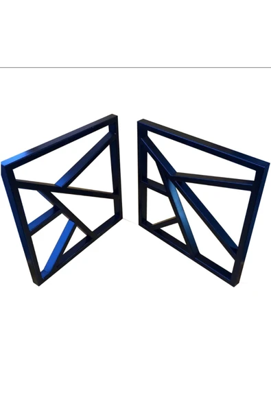 Metal Masa Ayağı - Geometrik Desenli / 1 Çift (2 Adet) / 59x6x71(h)cm