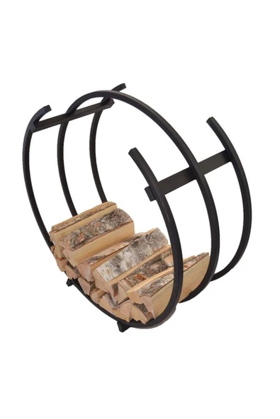 DEKOR Daire Şömine Soba Odunluk / Metal / Siyah / 50x30x55(h), AN0184 - 3