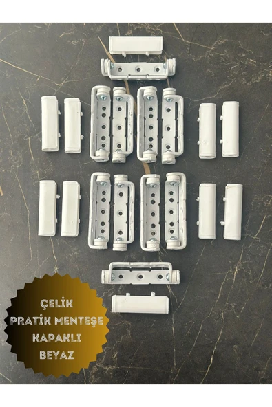 ÖZFIRAT PVC YAPI Pvc Pimapen Kapı Pencere Pratik Çelik Menteşe 80mm Beyaz (6 ADET) Vidalar Dahil - 2