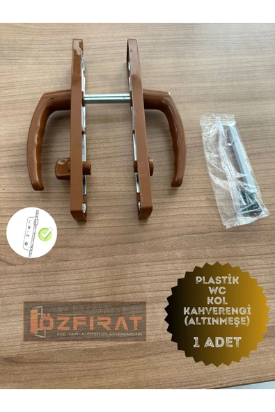 ÖZFIRAT PVC YAPI Pvc Pimapen Plastik Kapı Kolu Tuvalet(WC) / Banyo Plastik Kapı Kolu / Kahverengi (ALTINMEŞE) 1 Adet - 3