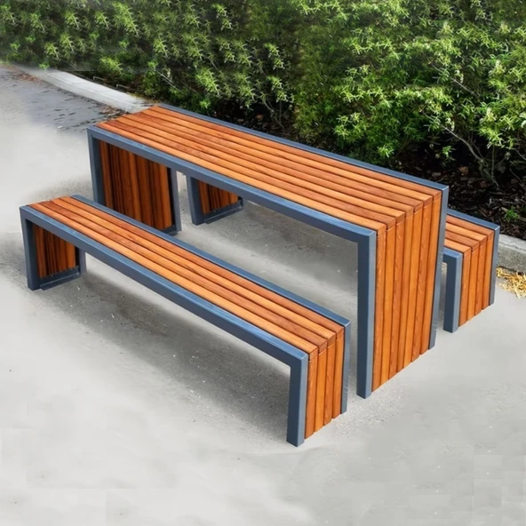 Park Bankı Ahşap Takım Bahçe Veranda Takımı - 2