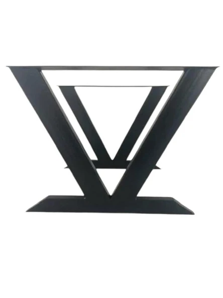 DEKOR Metal Masa Ayağı / 4-6 Kişilik / Siyah / 2 Adet / 58x6x70(h), AN0192 - 3