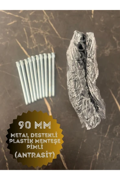 Process PVC Pimapen Kapı Menteşesi Pls Metal Destekli 90mm Antrasit (4 Adet) VİDALAR DAHİL - 3