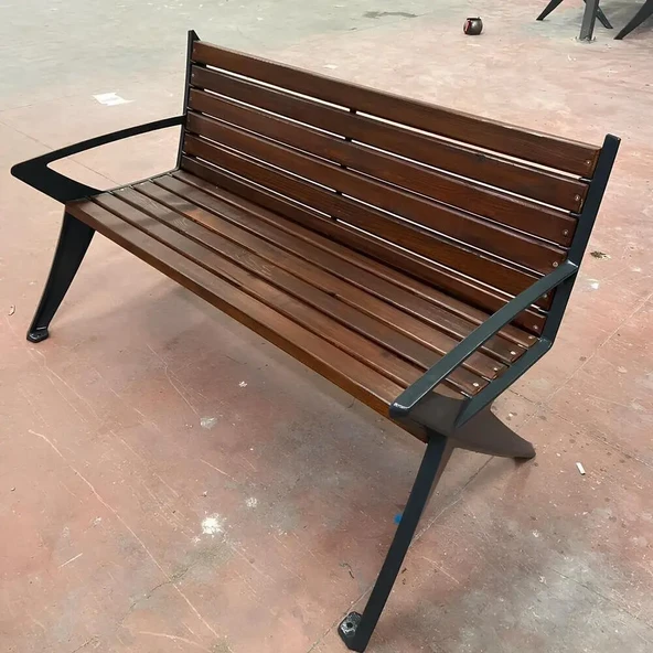 Park Bahçe Bankı Ahşap Döküm Bankı Kolçaklı Bank