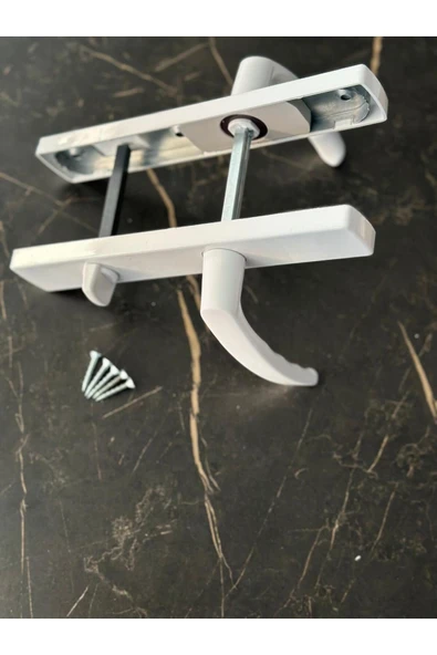 EVA PLAST Pvc Pimapen Plastik Kapı Kolu / Balkon Plastik Kapı Kolu / Beyaz 2 Adet - 2