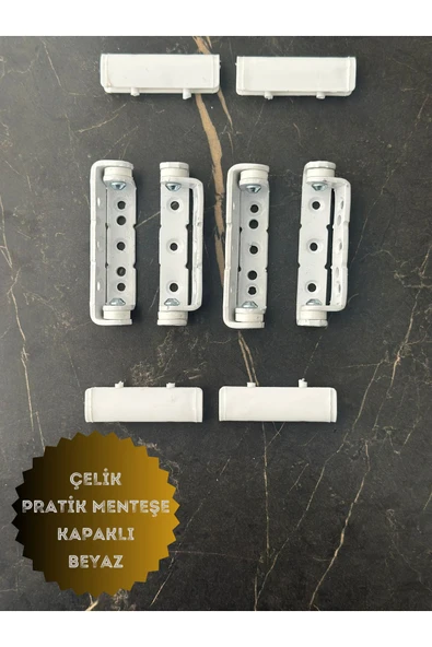 ÖZFIRAT PVC YAPI Pvc Pimapen Kapı Pencere Pratik Çelik Menteşe 80mm Beyaz (4 ADET) Vidalar Dahil - 3