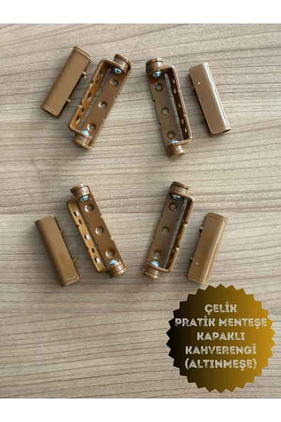 ÖZFIRAT PVC YAPI Pvc Pimapen Kapı Pencere Pratik Çelik Menteşe 80mm Kahve/altınmeşe (4 ADET) Vidalar Dahil - 2