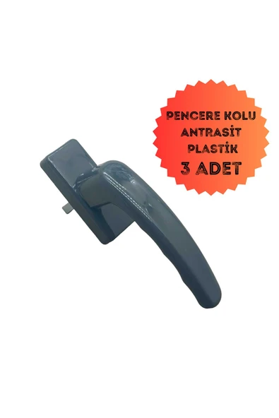 EVA PLAST Pencere Kolu PVC / Plastik Antrasit 3 Adet