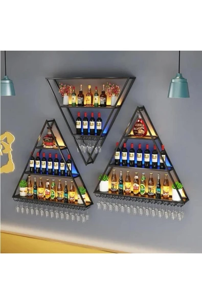 DEKOR Duvar Tipi İçecek Rafı, Bardaklı