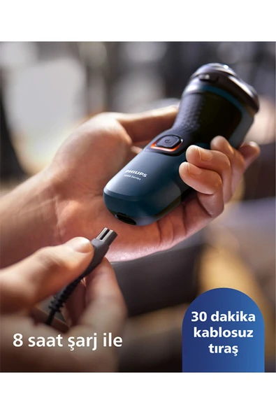 Philips 1000 Serisi  Tıraş Makinesi-Sıfır Tıraş,Su Geçirmez,Esnek Başlık S1134/00 - 7