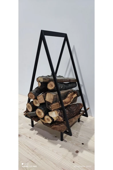 DEKOR Çatı Tipi Odunluk / Siyah / 30x20x50(h)cm