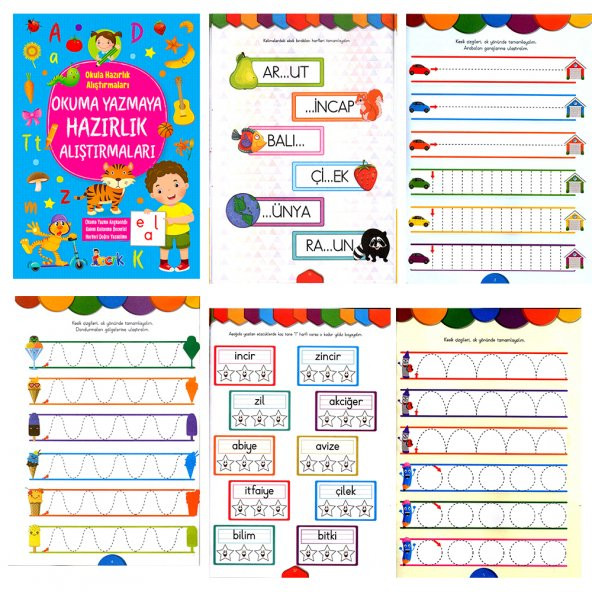 OKUL HAZIRLIK OYUNLARLA OKUMA YAZMA 4 KİTAP OKUL ÖNCESİ 1.SINIF - 3
