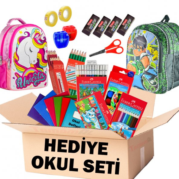 FABER HEDİYELİK FULL OKUL SETİ KURU SULU PASTEL KEÇELİ BOYA ÇANTA