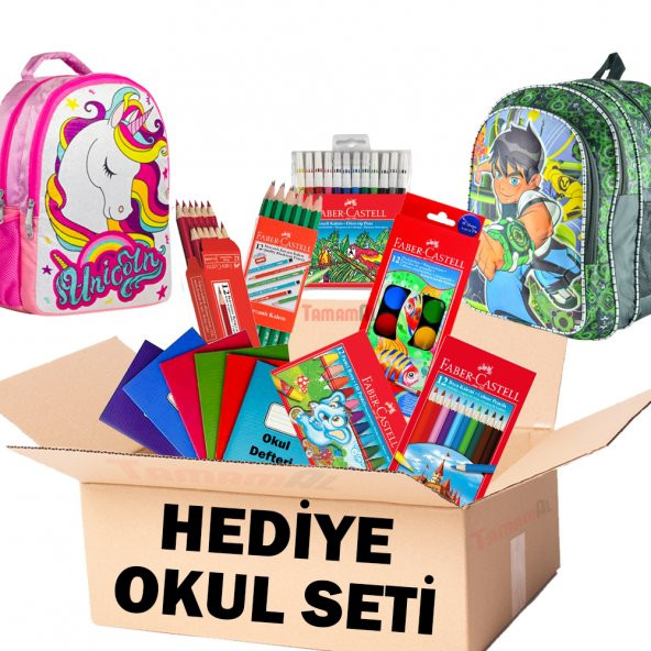 FABER HEDİYELİK FULL OKUL SETİ KURU SULU PASTEL KEÇELİ BOYA ÇANTA ürün görseli