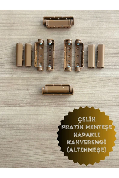 ÖZFIRAT PVC YAPI Pvc Pimapen Kapı Pencere Pratik Çelik Menteşe 80mm Kahve/altınmeşe (6 ADET) Vidalar Dahil - 2