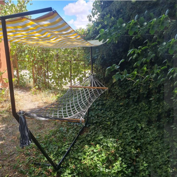 Boru Hamak Demiri Gölgeliği Sarı Beyaz - 4