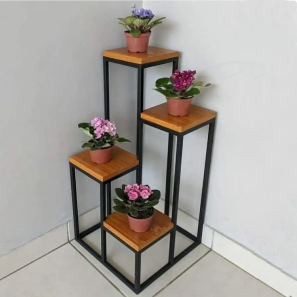 Saksılık 4 Raflı Çiçek Tasarım | Modern ve Şık Çiçeklik - 3