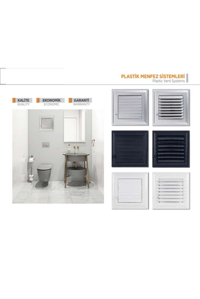 Process Menfez 55x65 Cm Banyo / Wc Havalandırma Menfezi / Plastik Beyaz Renk - 5