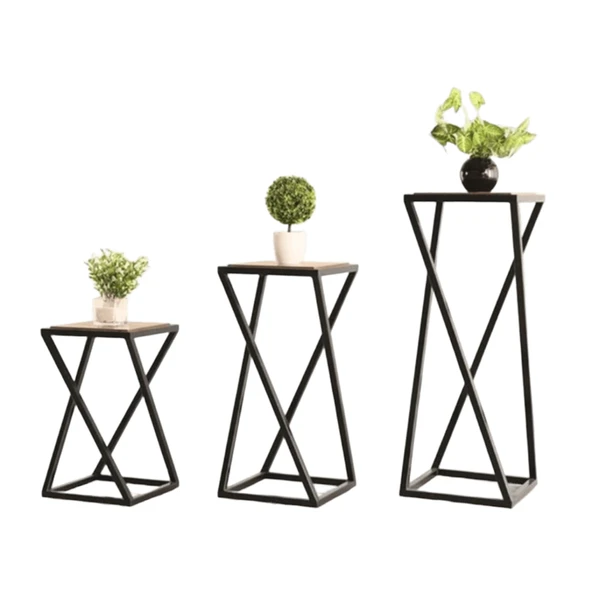 3’lü Set Dekoratif Çiçeklik | Dekoratif Çiçeklik | Salon Saksılığı