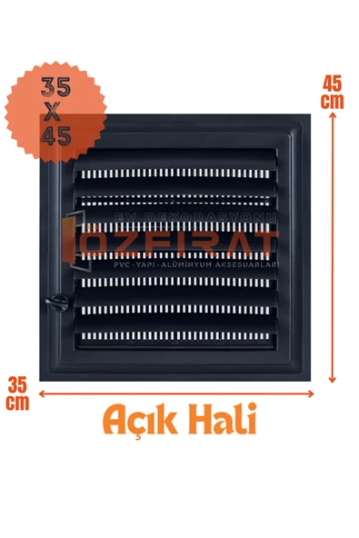 ÖZFIRAT PVC YAPI Menfez 35x45 Cm Banyo / Wc Havalandırma Menfezi / Plastik Antrasit Renk - 2