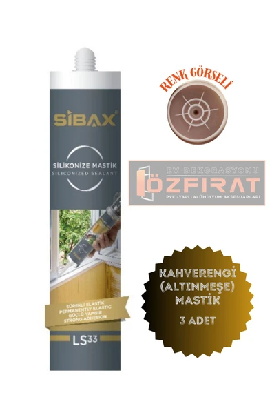 ÖZFIRAT PVC YAPI Silikonize Kahverengi (ALTINMEŞE) Mastik Pvc Kenarları Için Mükemmel-3 Adet - 1