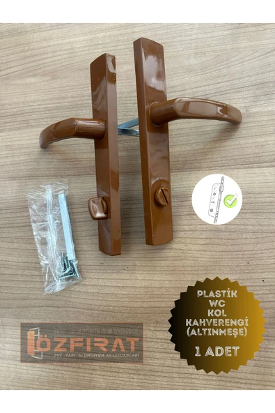 ÖZFIRAT PVC YAPI Pvc Pimapen Plastik Kapı Kolu Tuvalet(WC) / Banyo Plastik Kapı Kolu / Kahverengi (ALTINMEŞE) 1 Adet - 4