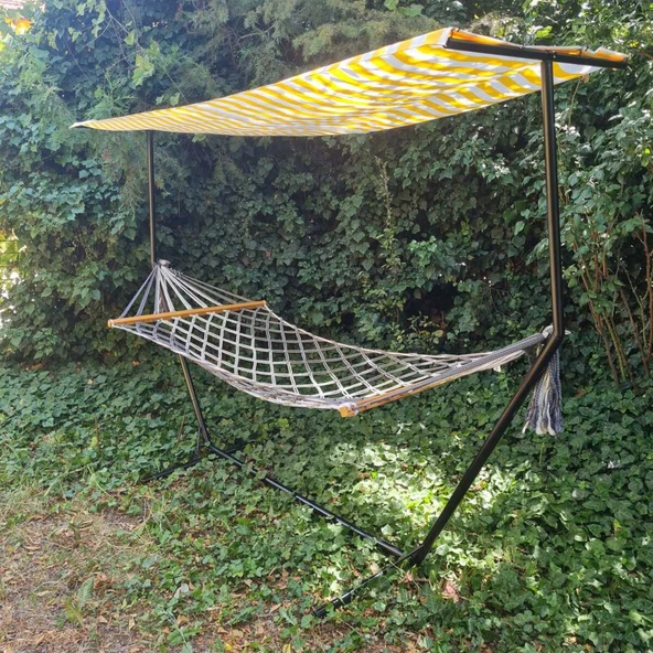 Boru Hamak Demiri Gölgeliği Sarı Beyaz - 5