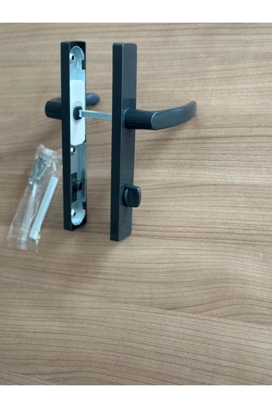EVA PLAST Pvc Pimapen Plastik Kapı Kolu Tuvalet(WC) /banyo Plastik Kapı Kolu / Antrasit 2 Adet - 3