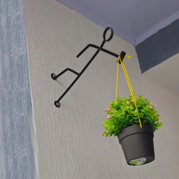 Çöp Adam Çiçeklik Dekoratif Saksı Duvar Aparatı