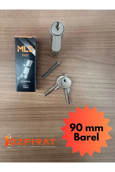 ÖZFIRAT PVC YAPI Pvc Pimapen Kapı Kilit Göbeği Barel 90mm Pirinç Anahtarlı - 2