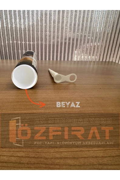 ÖZFIRAT PVC YAPI Silikonize Beyaz Mastik Pvc Kenarları Için Mükemmel-3 Adet - 3