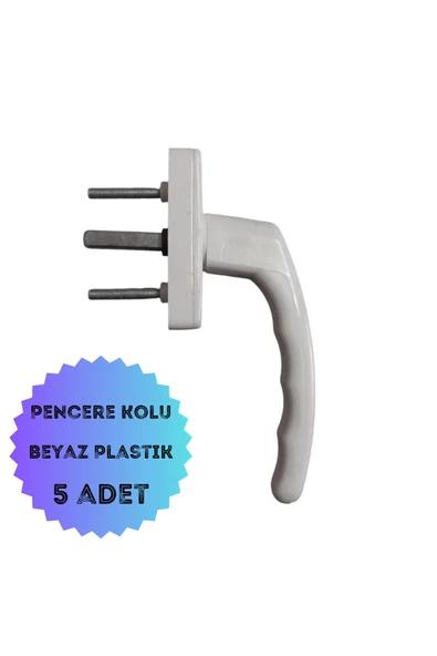 EVA PLAST Pencere Kolu PVC / Plastik Beyaz 5 Adet