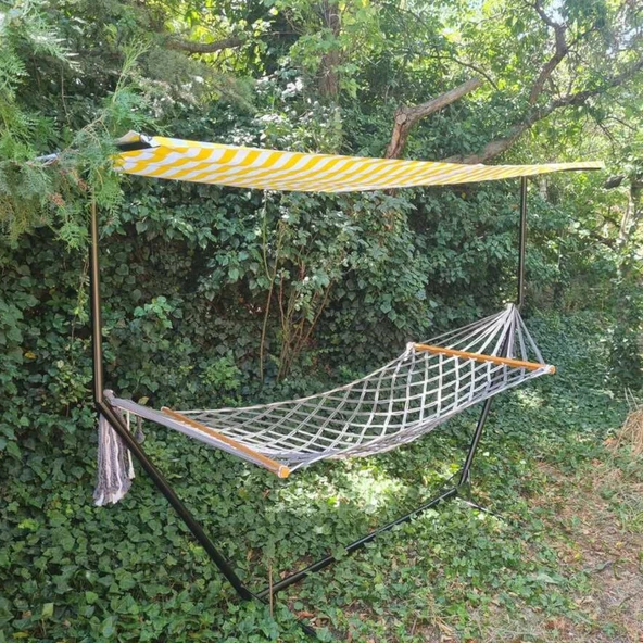 Boru Hamak Demiri Gölgeliği Sarı Beyaz - 3